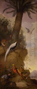 Pheasants and Other Birds in an Exotic Landscape