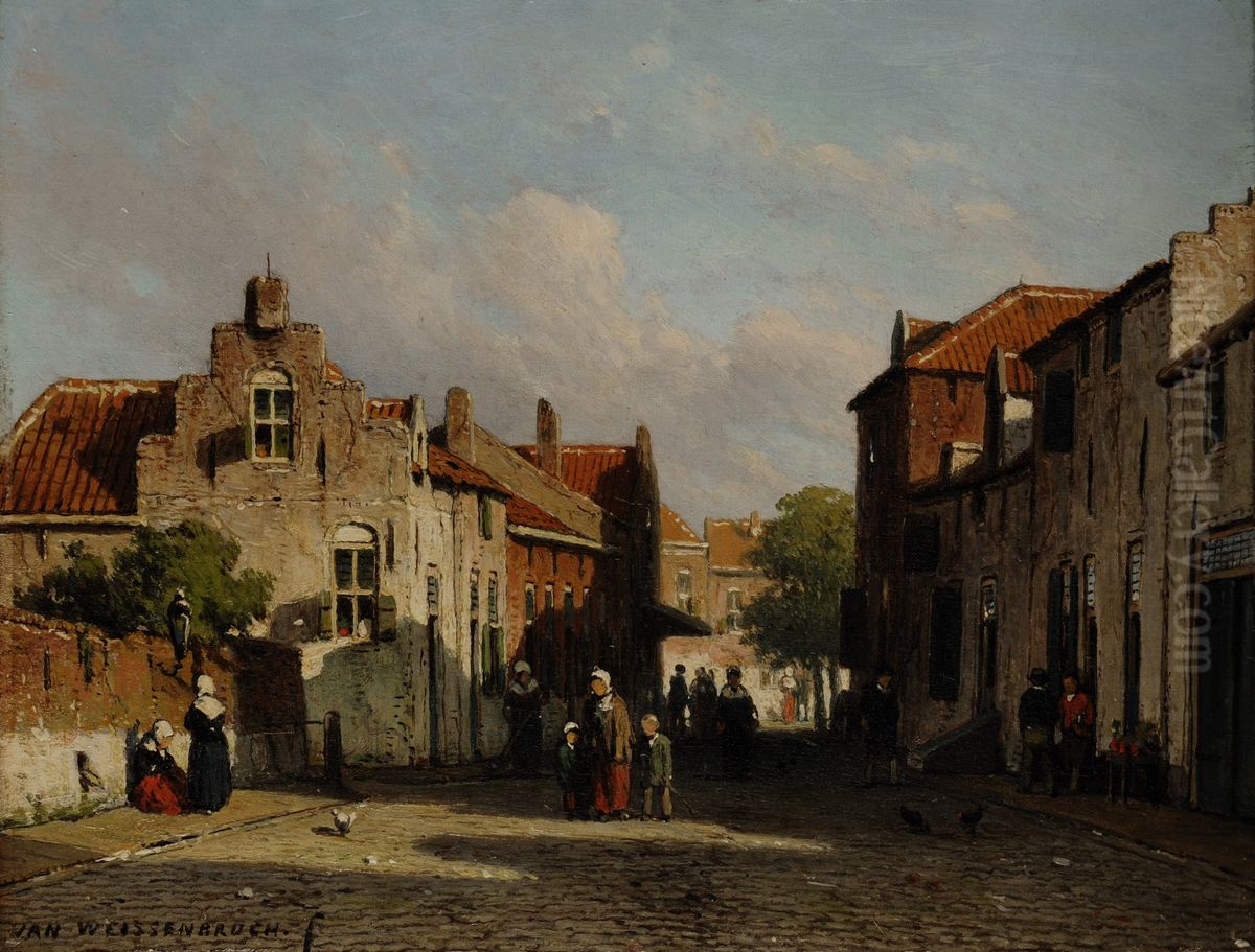 Straatgezicht te Rhenen Oil Painting by Jan Weissenbruch