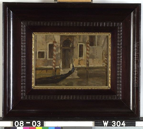 Canal grande met gondel Oil Painting by Willem Witsen
