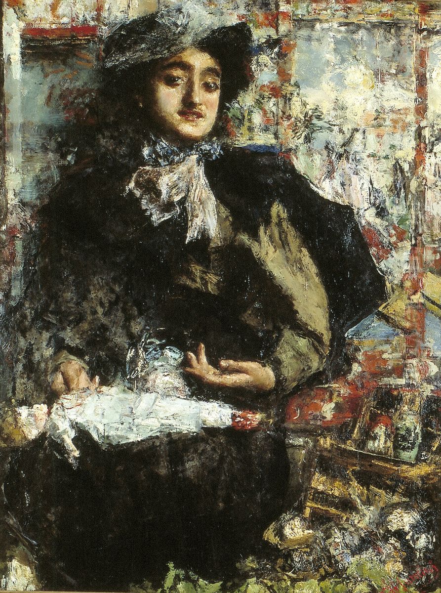 In the toy store Oil Painting by Antonio Mancini
