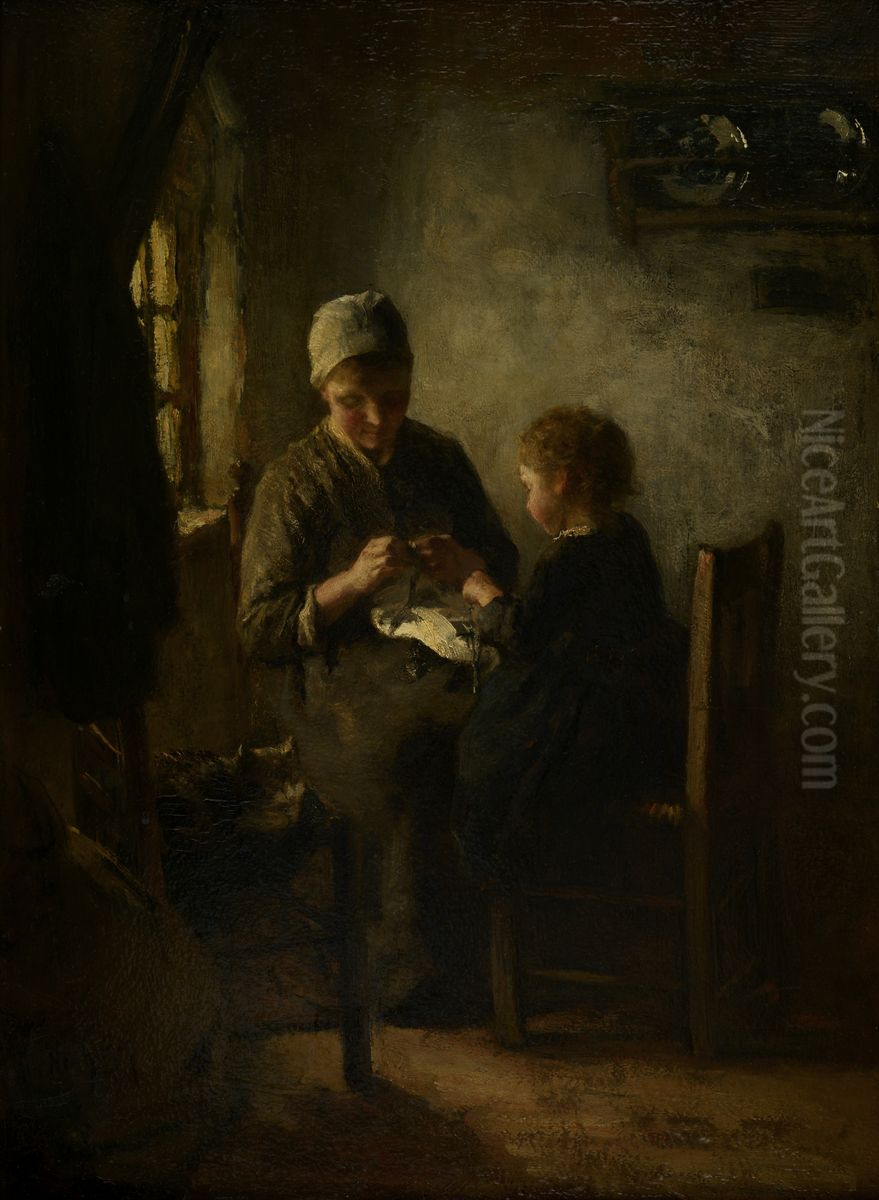 Naailes Oil Painting by Albert Neuhuys