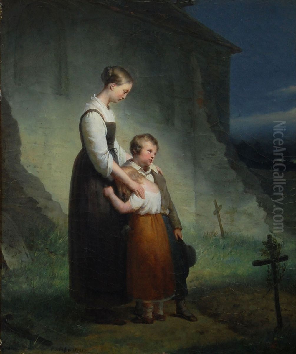 The Orphans Oil Painting by Ary Scheffer