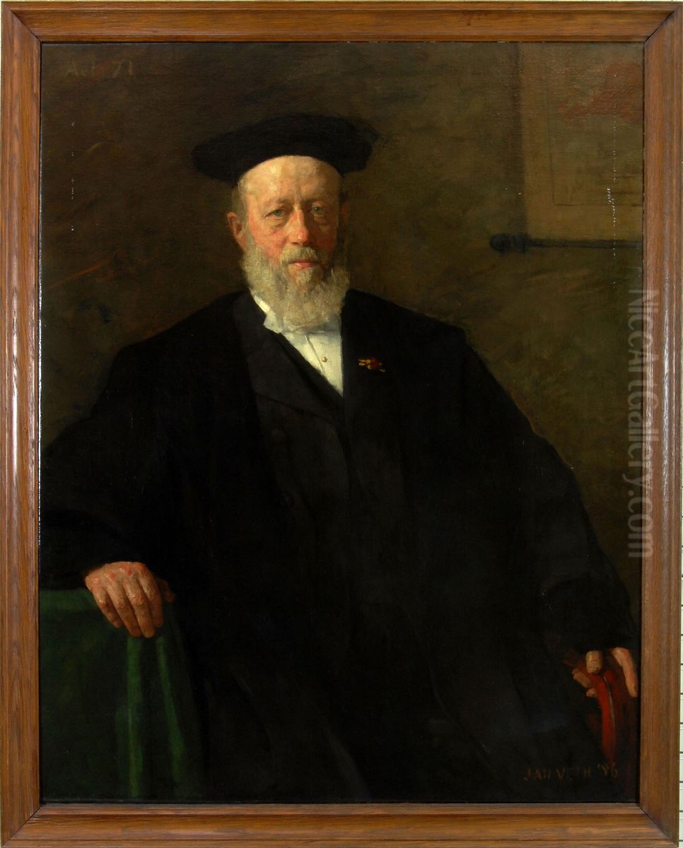 Portret van Prof. Dr. Pieter Johannes Veth Oil Painting by Jan Veth