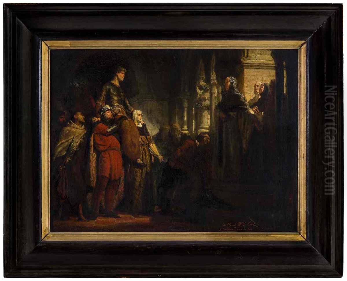 Triumphal return of Sir Willem van Saeftingen to the Abbey Ter Doest in 1513 Oil Painting by Lawrence Alma-Tadema