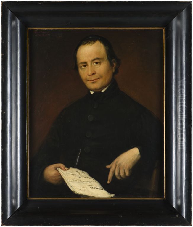 Portret van pastoor J.H. von Schelve Oil Painting by Otto De Boer
