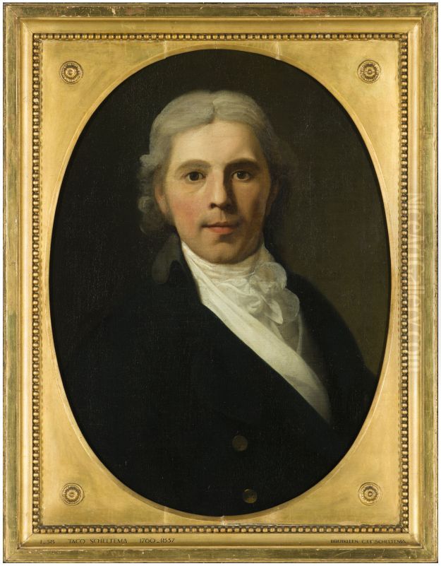 Zelfportret van de schilder Taco Scheltema Oil Painting by Taco Scheltema
