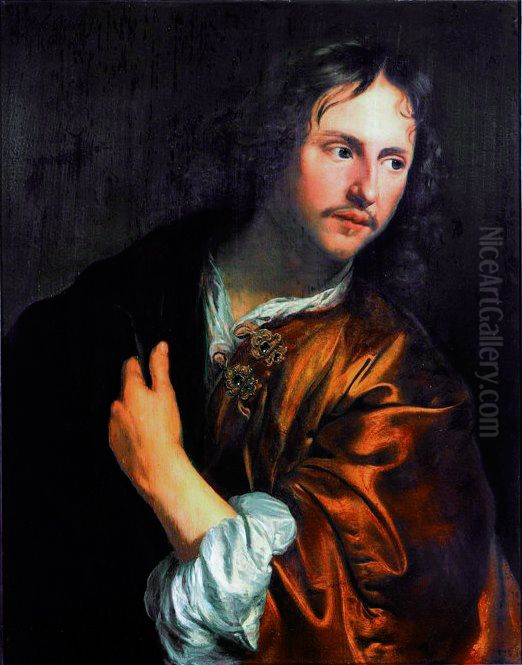Portrait of the artist's son-in-law, Adam Joseph Pynacker, as a pendant to the portrait of his daughter Eva Oil Painting by Wybrand de Geest