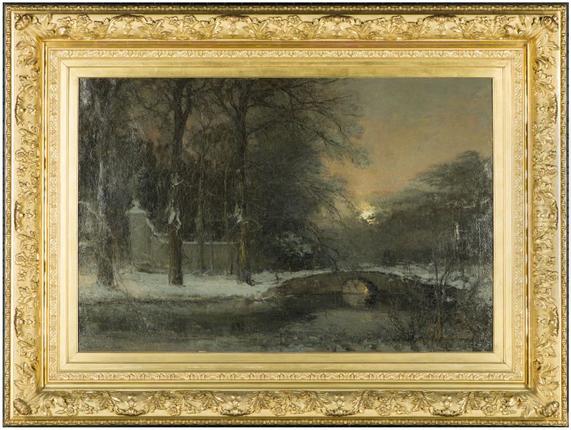 Sneeuwgezicht bij donker Oil Painting by Louis Apol