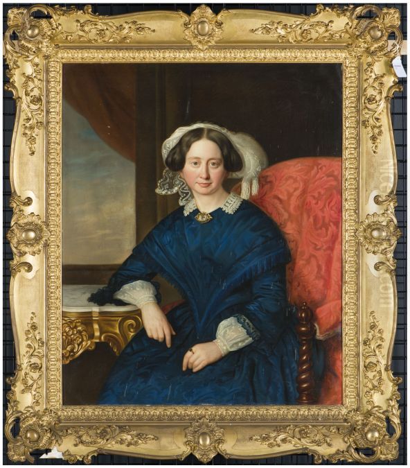 Portret van Aletta Catharina Alberda van Ekenstein Oil Painting by Nicolaas Pieneman