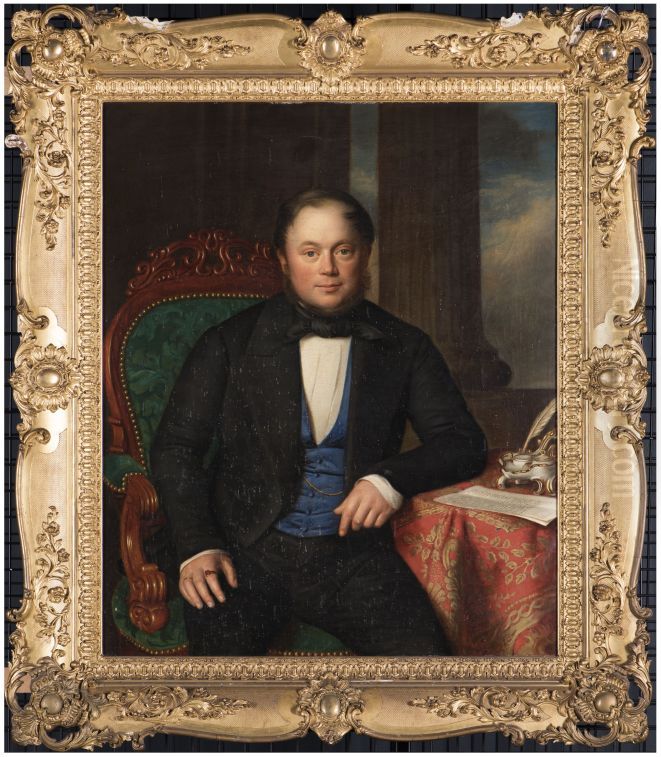 Portret van Julius Burmania van Andringa de Kempenaer Oil Painting by Nicolaas Pieneman