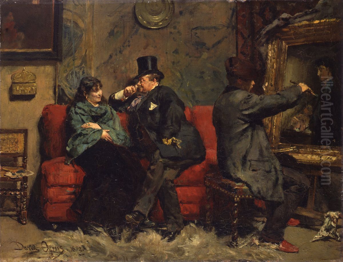 Visiting the studio Oil Painting by David Oyens