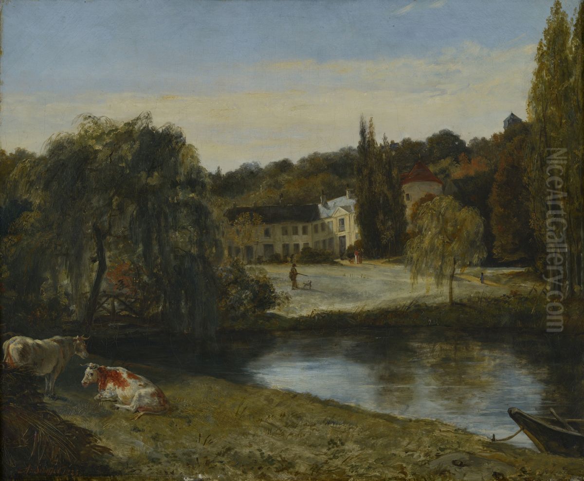 Landschap te La Marche Oil Painting by Ary Scheffer