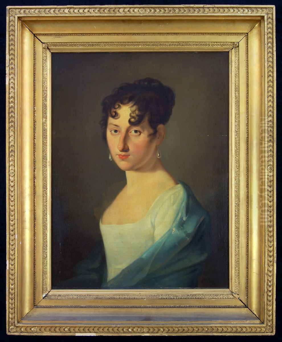 Portret van Anna Elizabeth van der Koog op 12-jarige leeftijd Oil Painting by Johann Baptist Scheffer