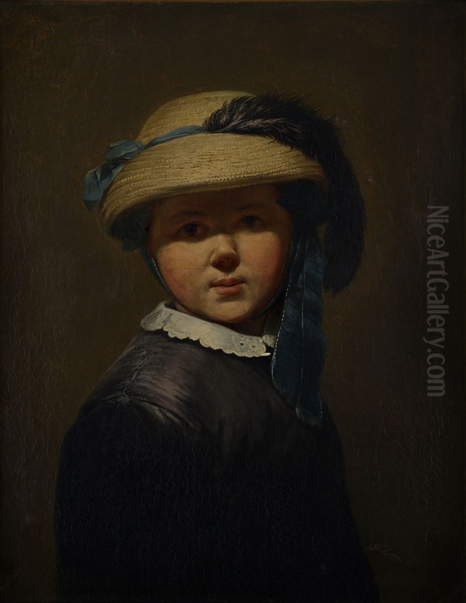 Geertruida Pieternella Lebret (1858-1948) Oil Painting by Frans Lebret