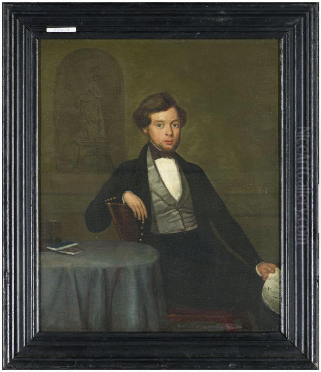 Portret van dr. Alb. Meursinge Oil Painting by Hendrik Schaaff