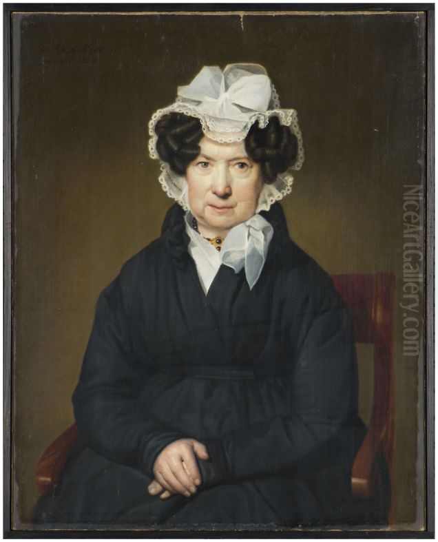 Portret van Anna Catharina Louisa Lemper Oil Painting by Willem Bartel Van Der Kooi