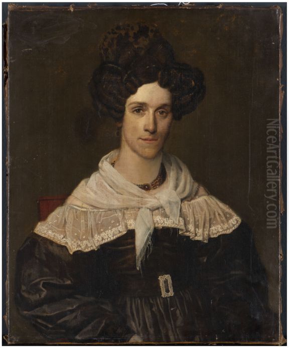 Portret van Fenna Alogonda de Wal-Baart de la Faille Oil Painting by Willem Bartel Van Der Kooi