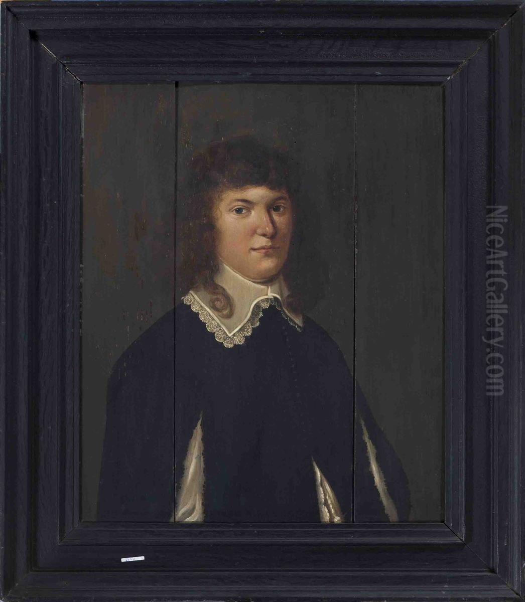 Portret van een onbekende jonge man Oil Painting by Wybrand de Geest