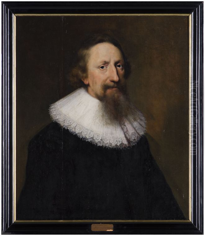 Portret van Theodorus Saeckma Oil Painting by Wybrand de Geest
