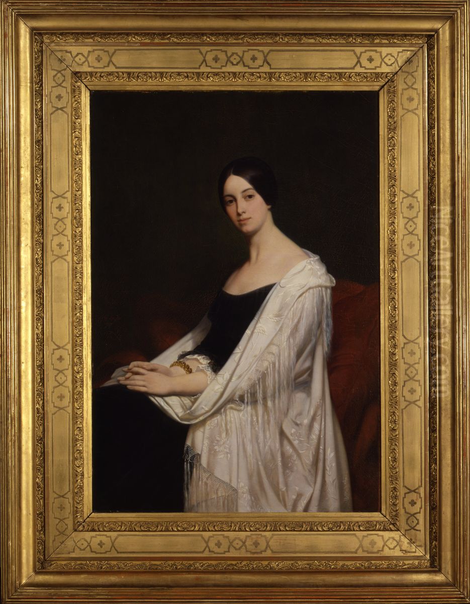 Portrait of madame Victor Place Oil Painting by Ary Scheffer