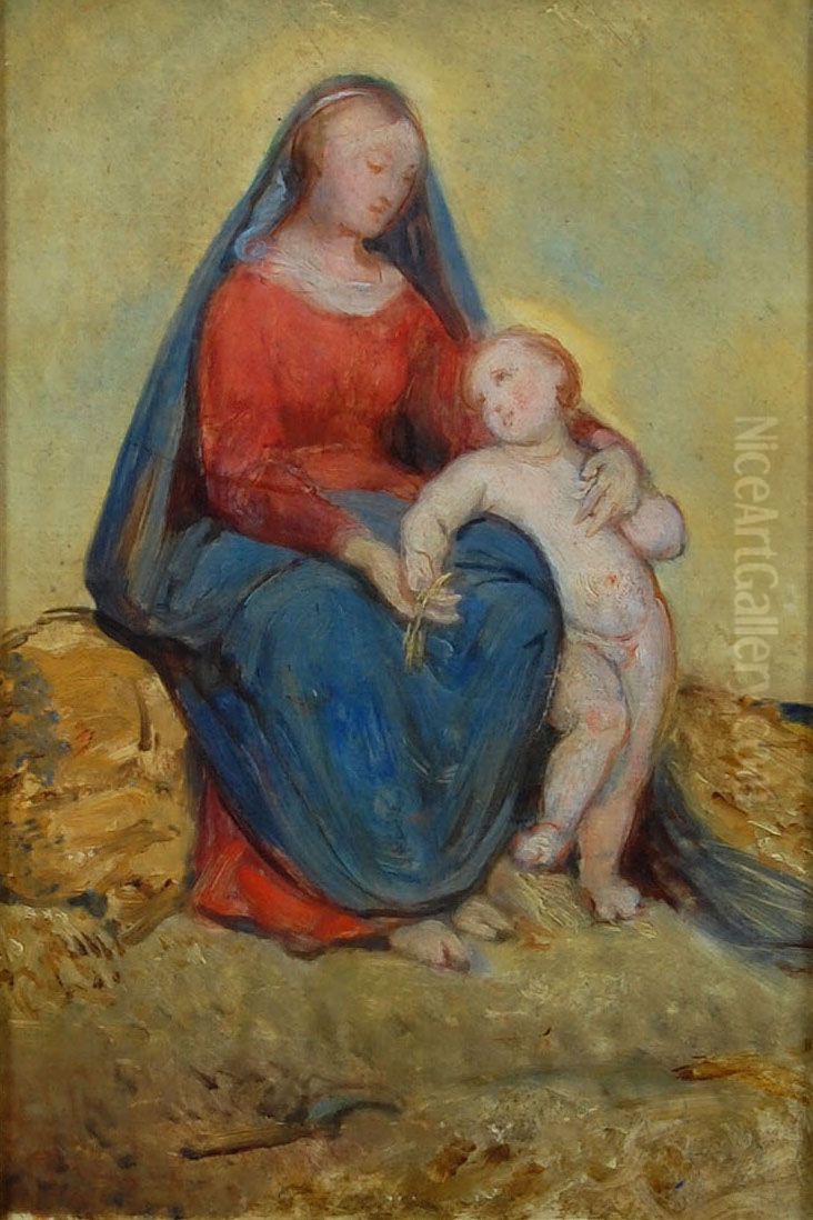'La Vierge a la Moisson' Oil Painting by Ary Scheffer