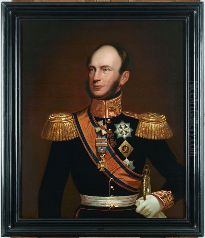 Portret Koning Willem II Oil Painting by Johan Joeke Gabriel van Wicheren