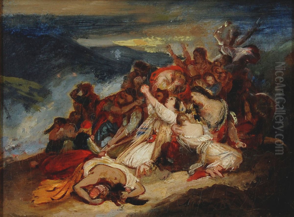 The women of Souli Oil Painting by Ary Scheffer