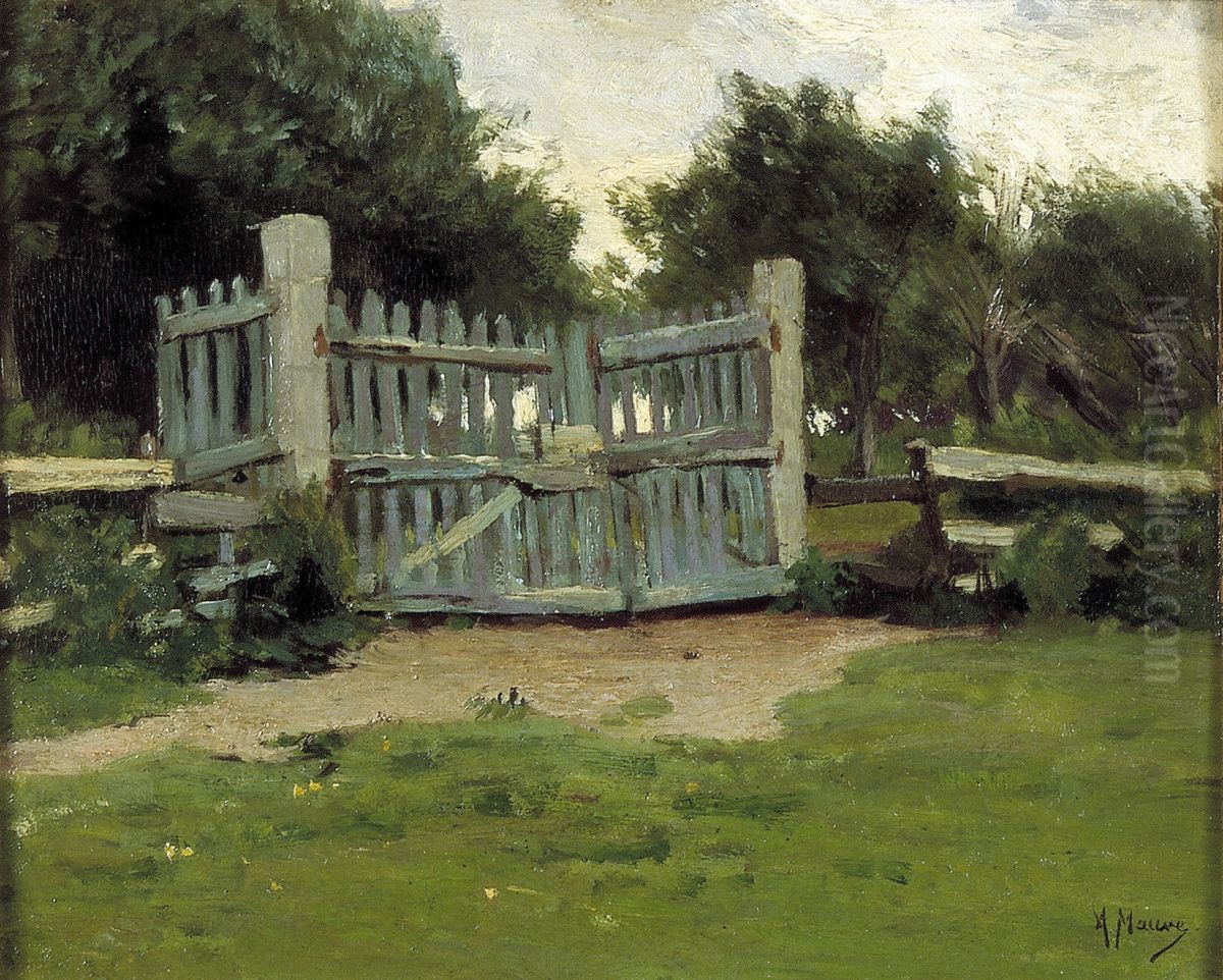 Het landhek Oil Painting by Anton Mauve
