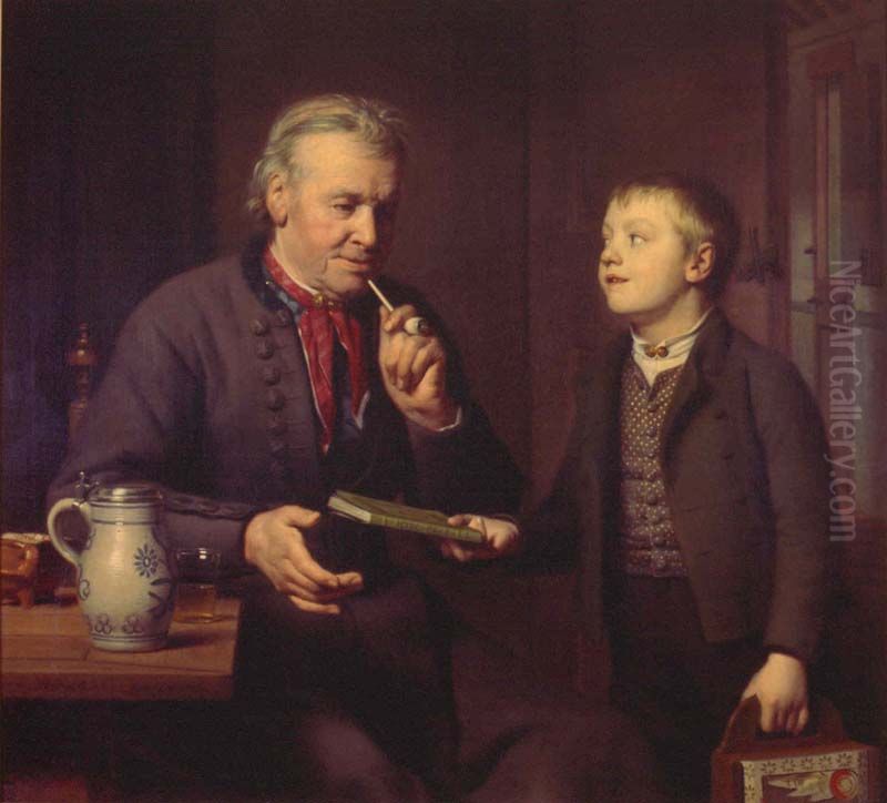 Vadergeluk Oil Painting by Willem Bartel Van Der Kooi