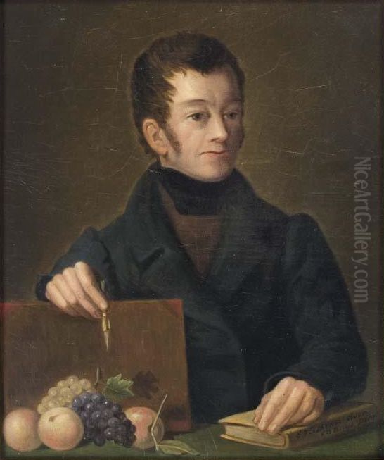 Portret van Eelke Jelles Eelkema Oil Painting by Cornelis Bernardus Buijs