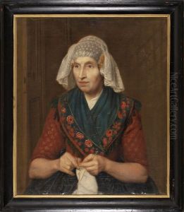 Portret van breiende vrouw