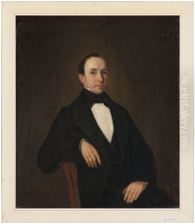 Portrait of Herman Cornelius Brenninkmeijer (1821-1898) Oil Painting by Johannes Hendricus Doodkorte