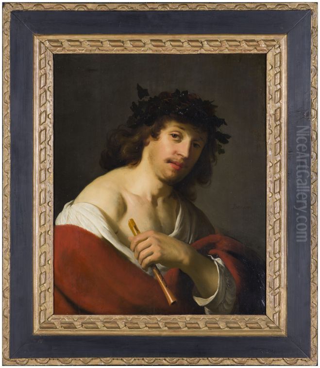 Selfportrait as shepherd with recorder Oil Painting by Jacob Adriaensz Backer