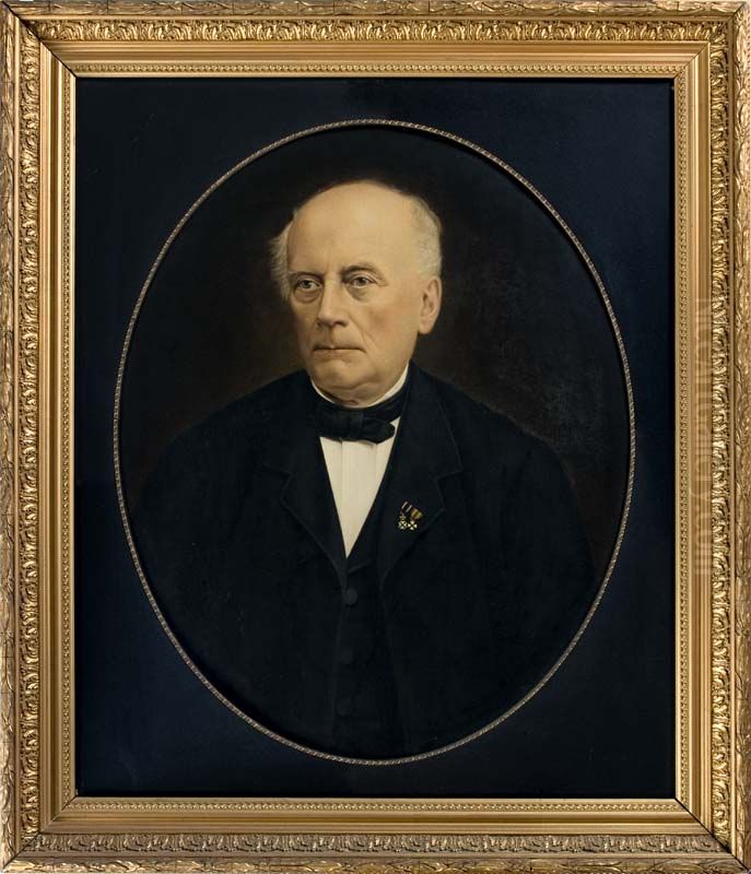 Portrait of mr. Jacob Dirks (1811-1892) Oil Painting by Johannes Hendricus Doodkorte