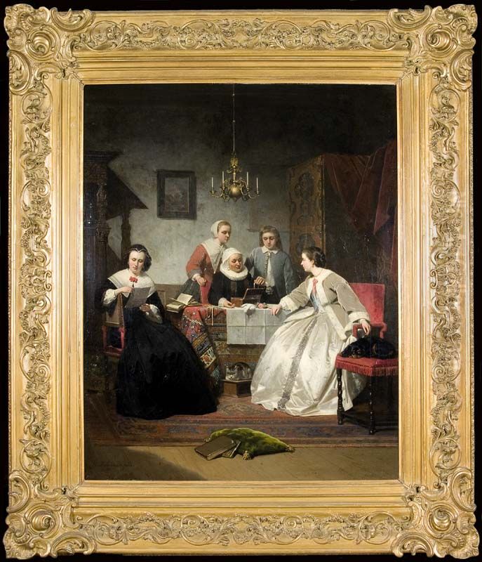 Interieur in 17e eeuwse trant Oil Painting by Hendrik Hollander