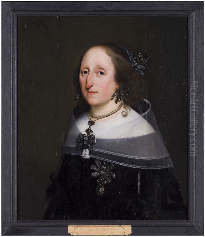 Portrait of Sophia Anna van Pipenpoy (1617-1670) Oil Painting by Wybrand de Geest