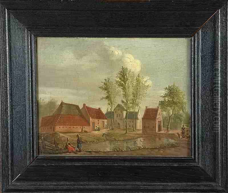 Camminghaburg te Leeuwarden Oil Painting by Hendrik Schaaff