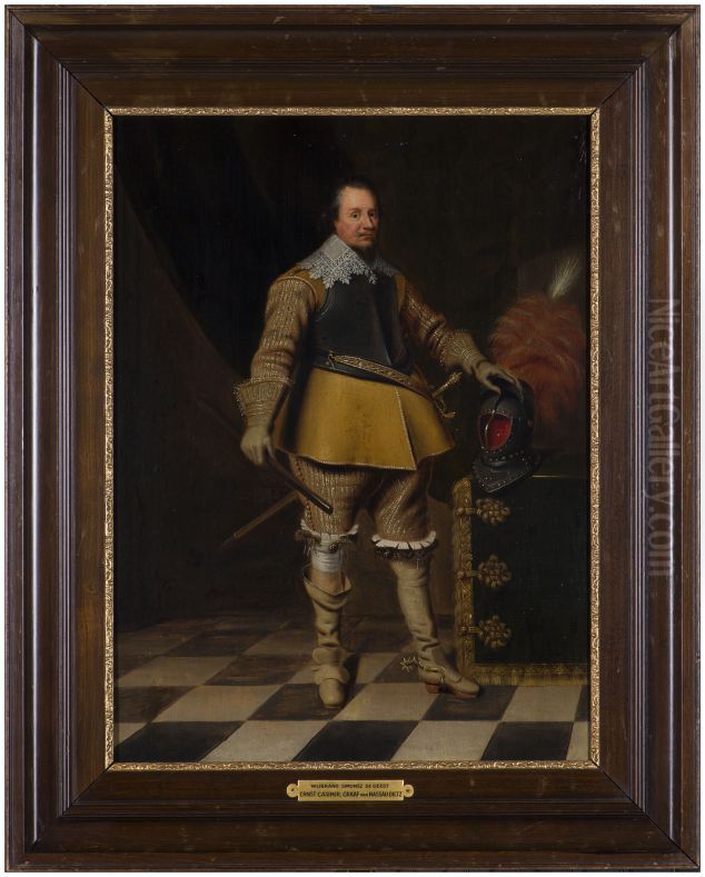 Portrait of Ernst Casimir graaf van Nassau-Dietz (1573-1632) Oil Painting by Wybrand de Geest