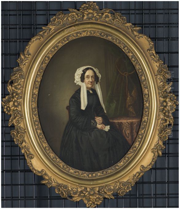 Portret van Johanna Christophora Gasinjet Oil Painting by Johan Joeke Gabriel van Wicheren