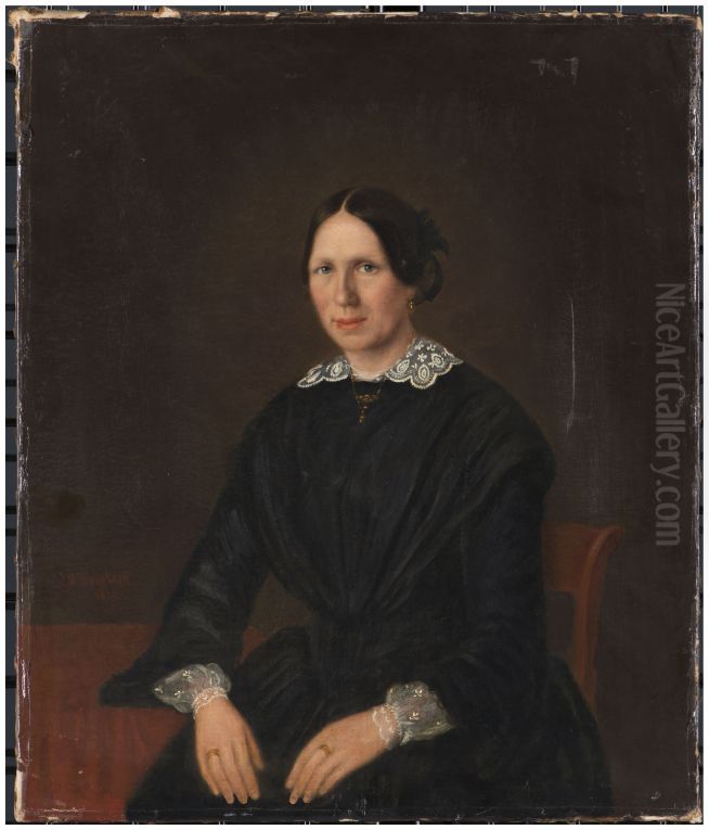 Portrait of Ursula Brenninkmeijer (1822-1891) Oil Painting by Johannes Hendricus Doodkorte