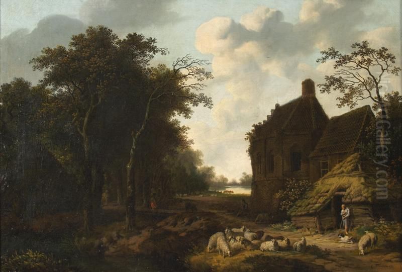 Zomers boslandschap Oil Painting by Christoffel Frederik Franck