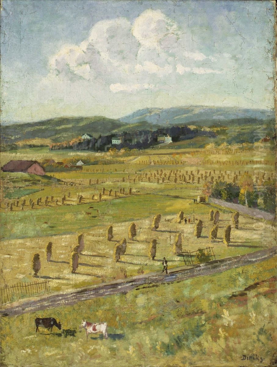 Utsikt fra Jessenlokken mot Majorstuen og Froen Oil Painting by Karl Edvard Diriks