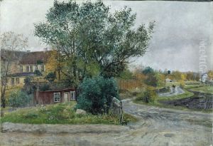 Skovveien sett fra hjornet av Riddervoldsgt.