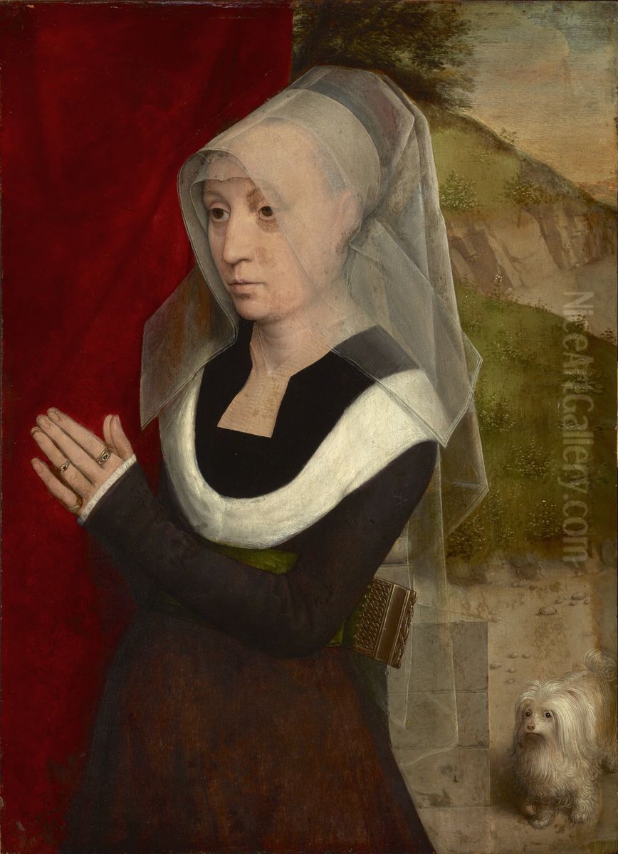 Portrait of a woman at prayer Oil Painting by (manner of) Memling, Hans