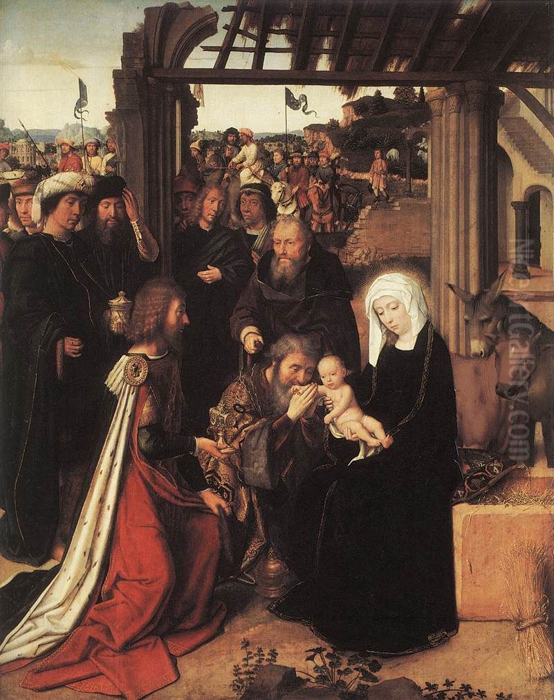 De aanbidding van de Wijzen Oil Painting by Gerard David
