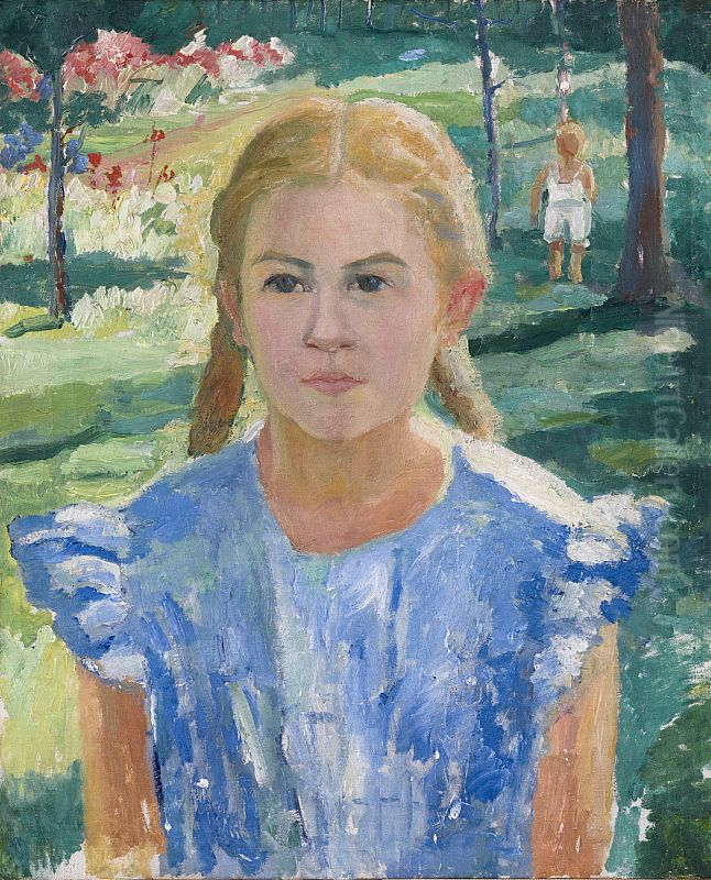 Portrait of Una Oil Painting by Kasimir Sevrinovitch Malevich