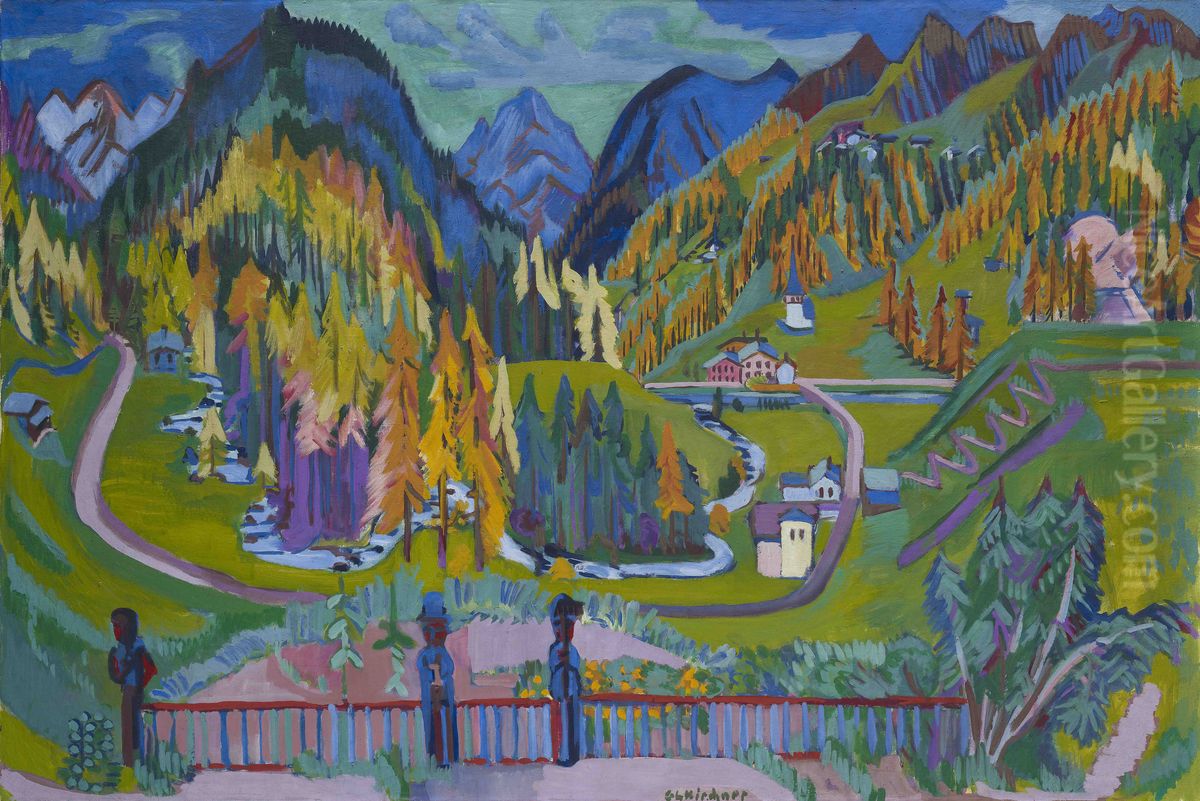 Sertigtal in the autumn Oil Painting by Ernst Ludwig Kirchner