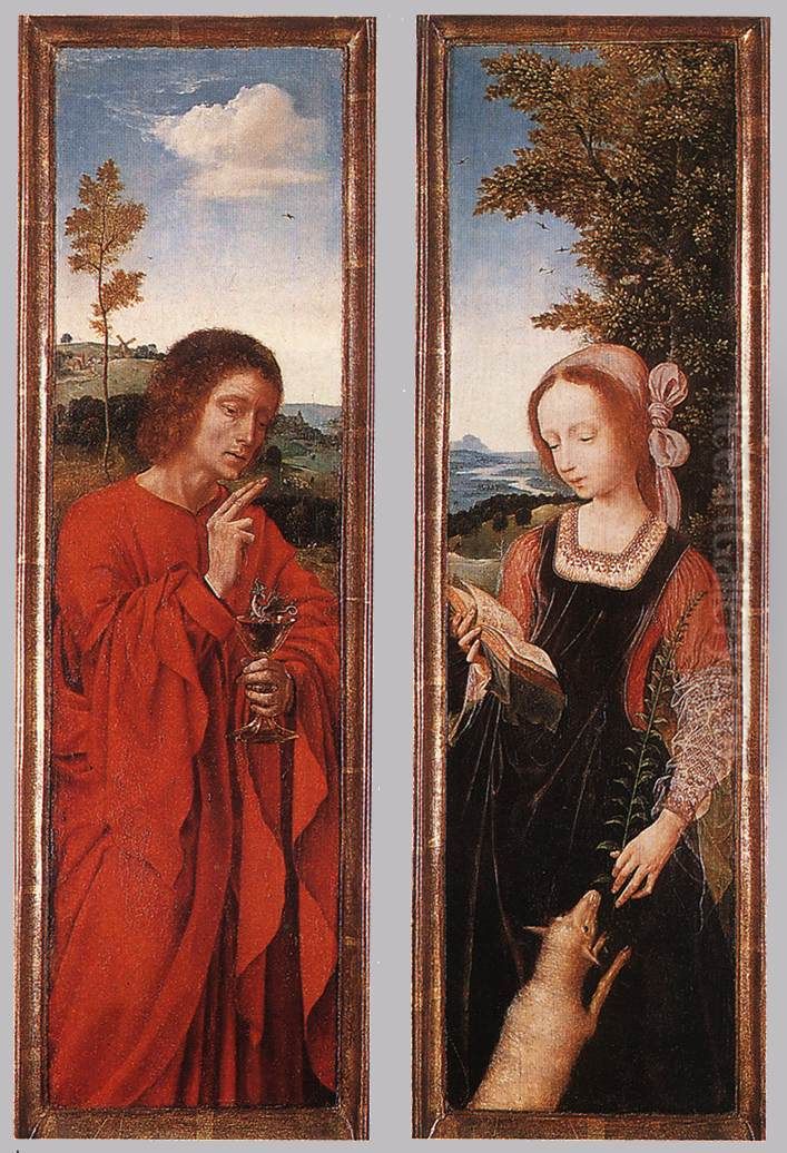 John the Evangelist and St Agnes Oil Painting by Quinten Metsys
