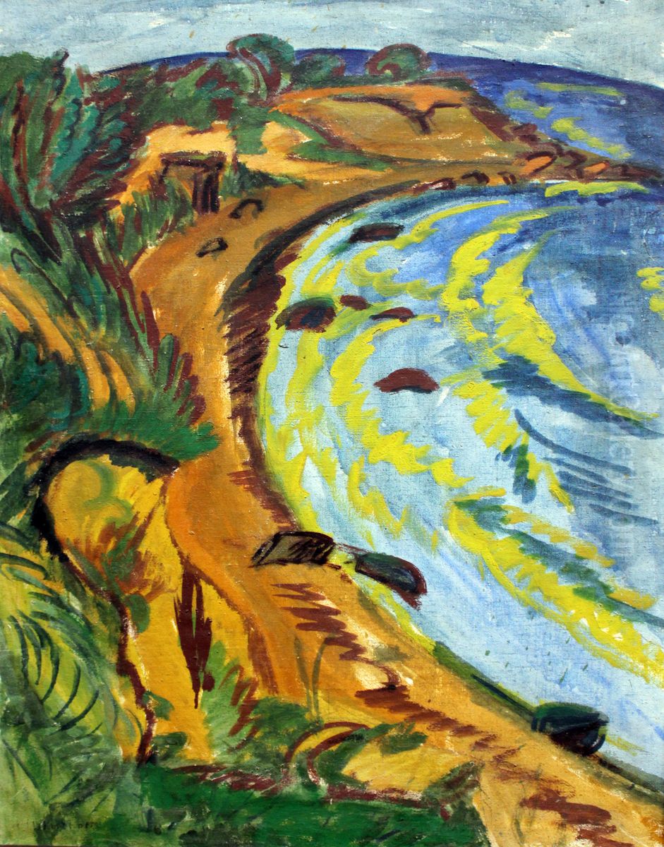 Bay on the Coast of Fehmarn Oil Painting by Ernst Ludwig Kirchner