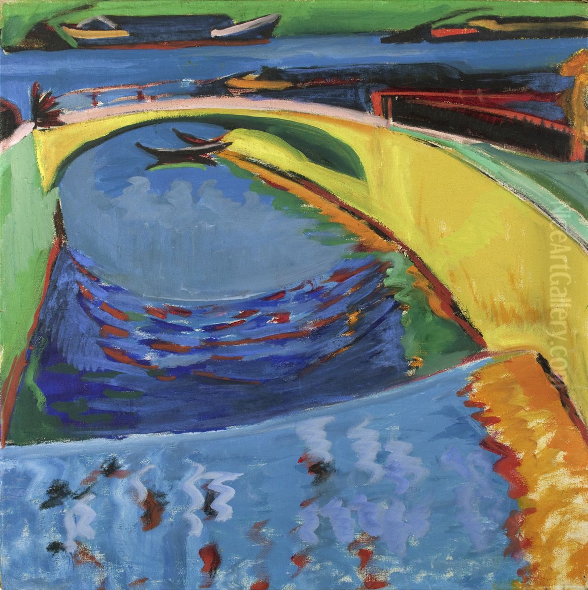 Brucke an der Priessnitzmundung Oil Painting by Ernst Ludwig Kirchner